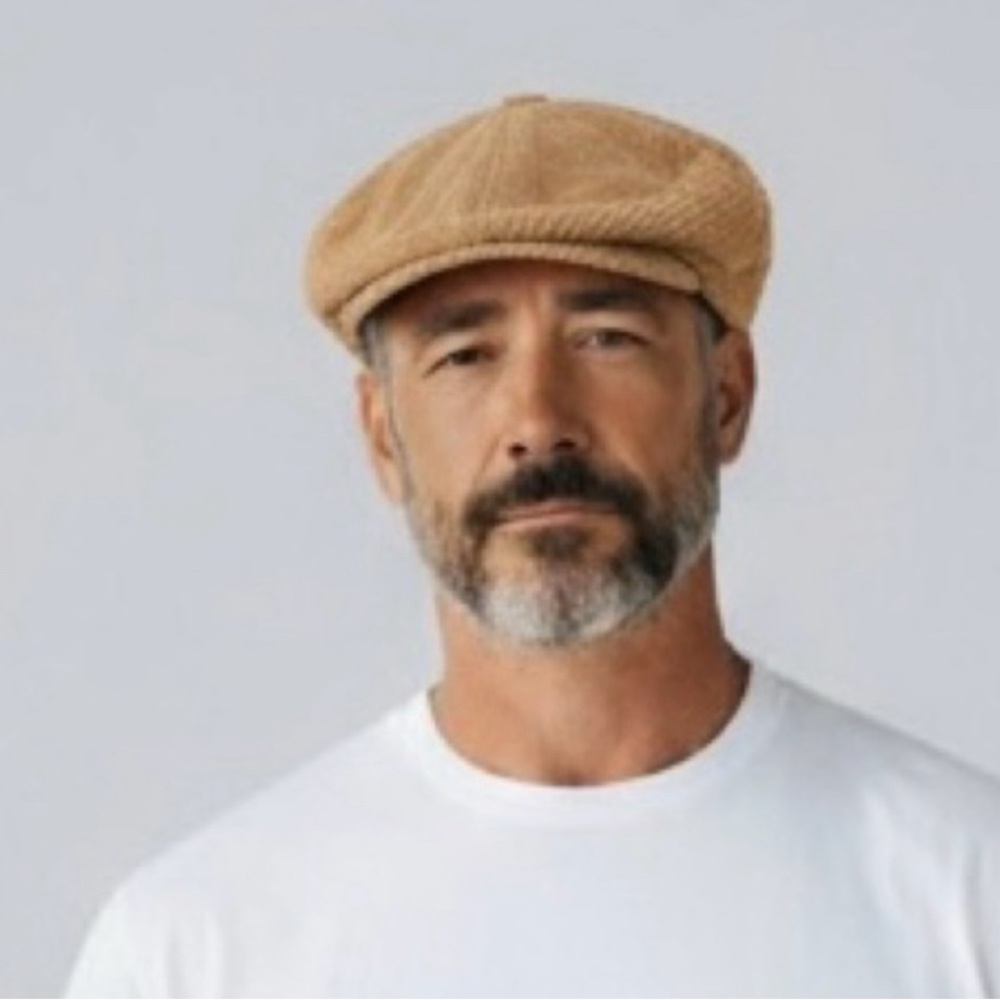 Vintage YA Corduroy Tan Flat Cap